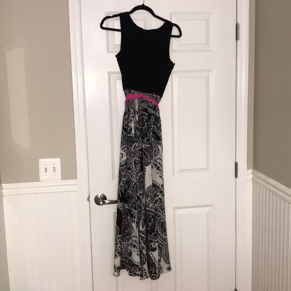 Black tie paisley dress